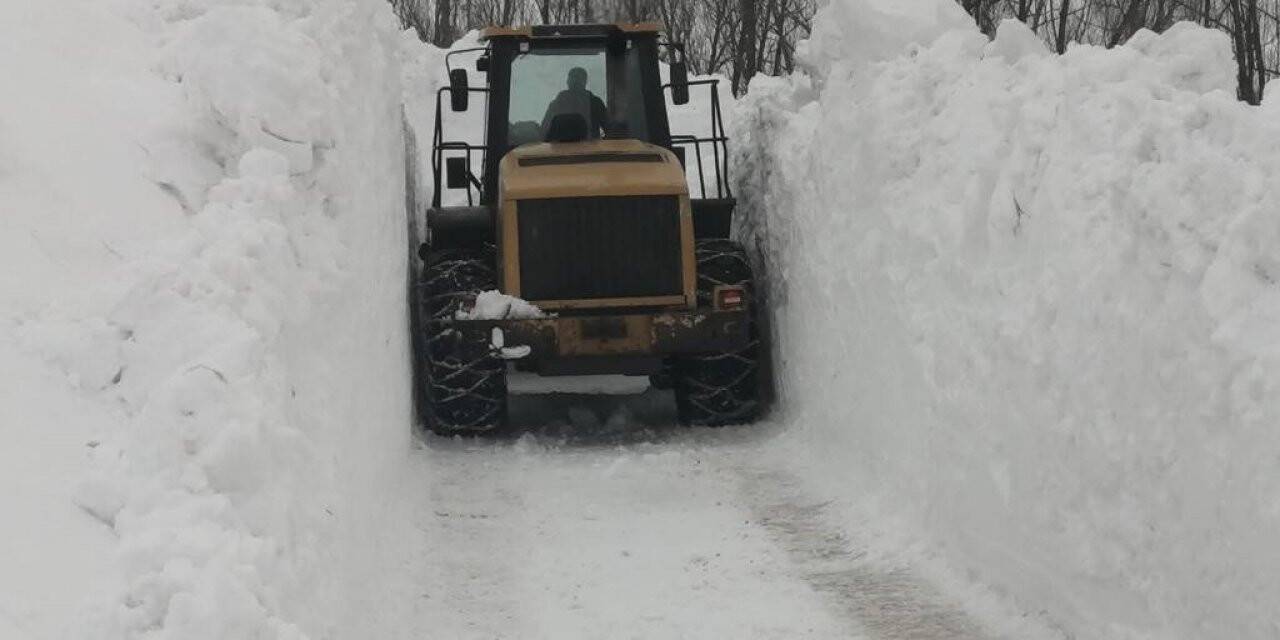 Bitlis’te kar 7 metreyi buldu