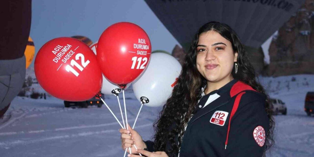 Kapadokya’da balonlar ’112’ için havalandı
