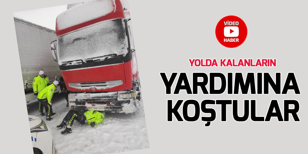 Konya’da trafik ekipleri yolda kalanların yardımına koştu