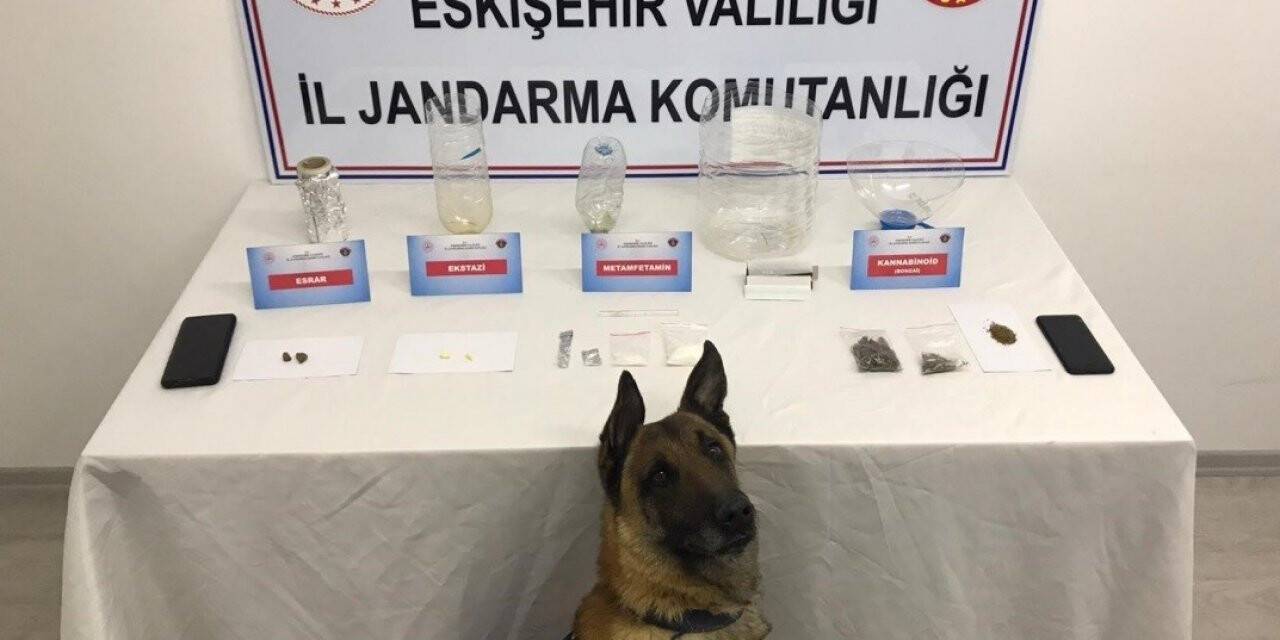 Narkotik köpek timiyle yapılan aramada çeşitli uyuşturucu maddeler ele geçirildi