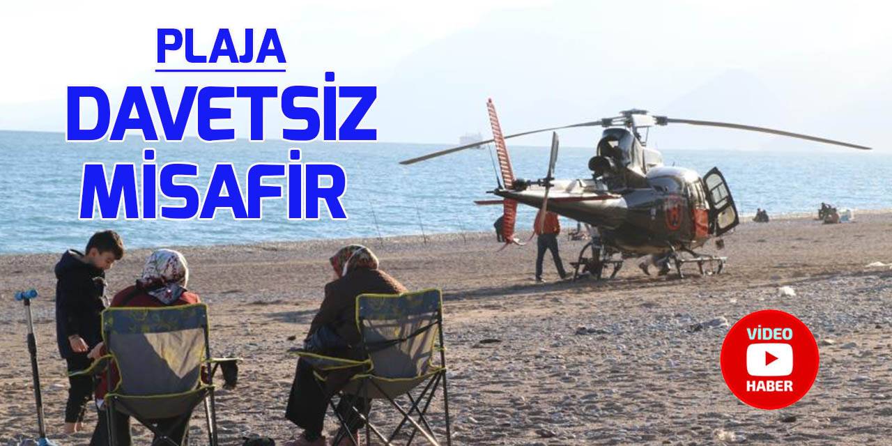 Bisiklet turunu görüntüleyen helikopter sahile iniş yaptı