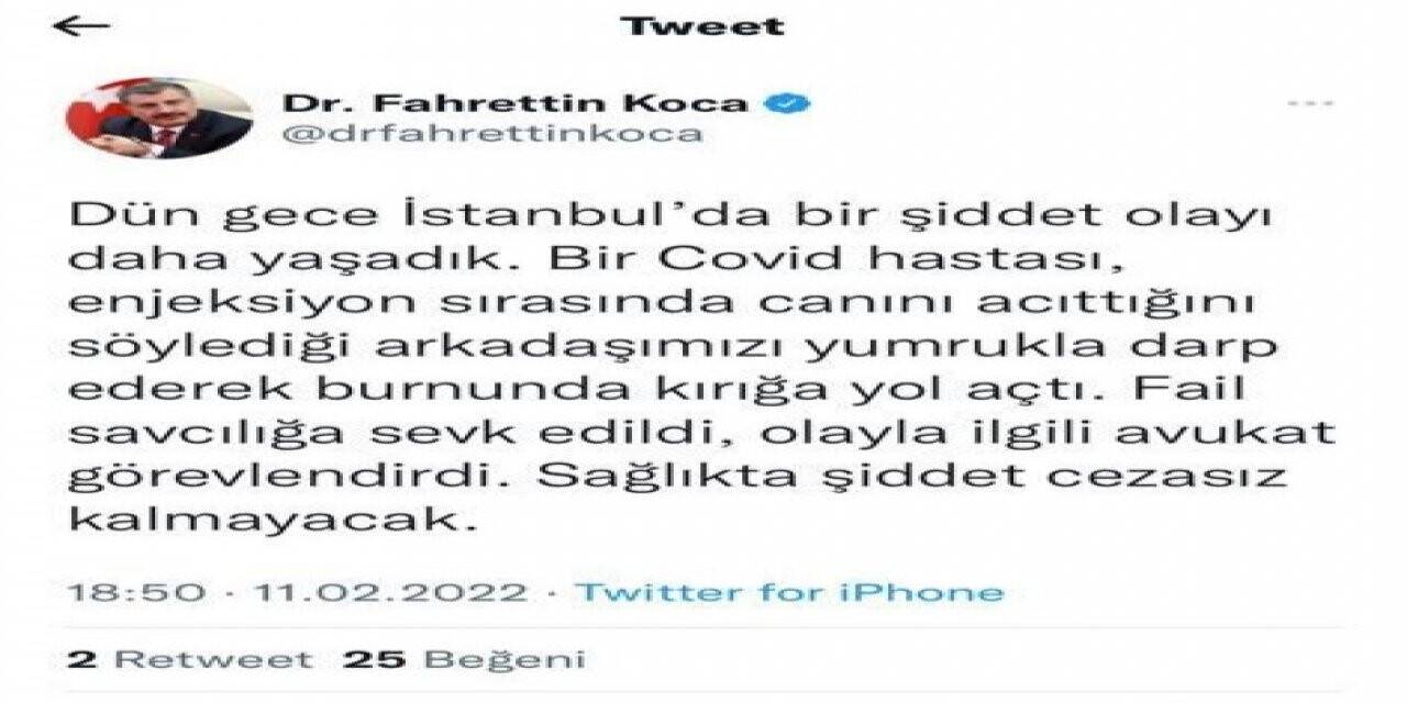 Ümraniye’de sağlık çalışanına saldırıya Bakan Koca’dan tepki