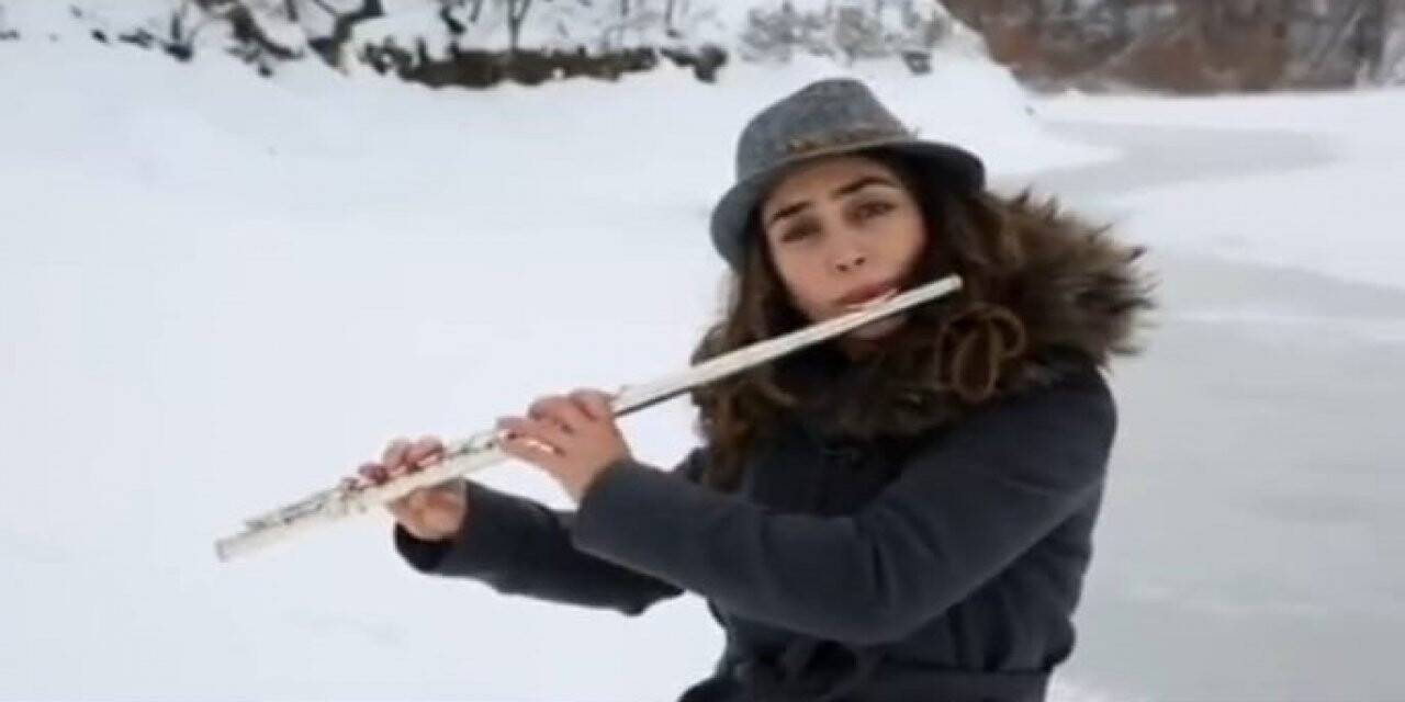 Kış manzaralı yan flüt klipi büyük ilgi gördü