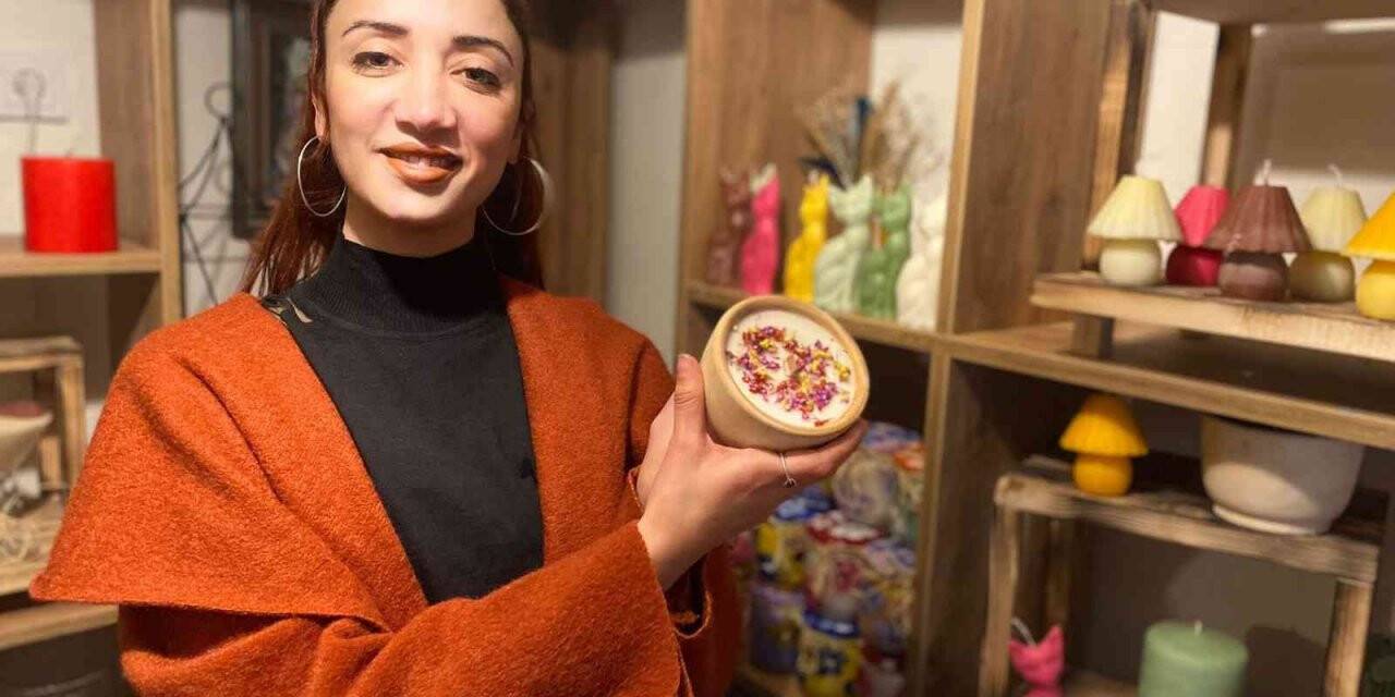 Genç kadın girişimci ürettiği doğal kokulu mumlarla dünyaya açılmayı hedefliyor