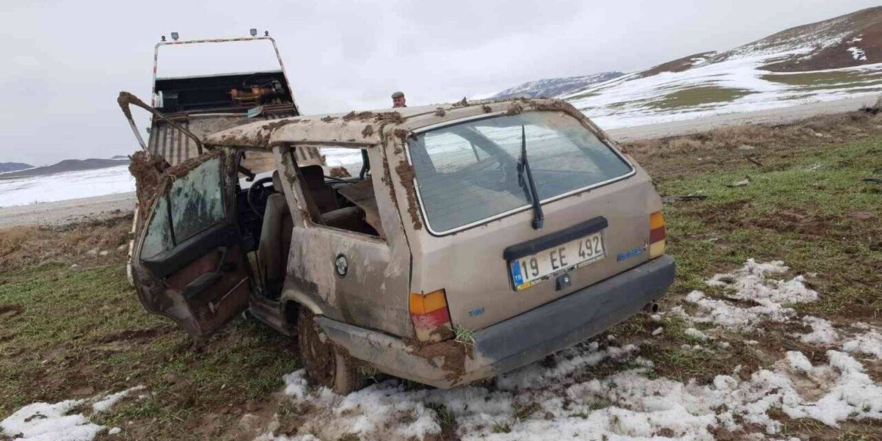 Çorum’da kontrolden çıkan otomobil takla attı: 1 yaralı