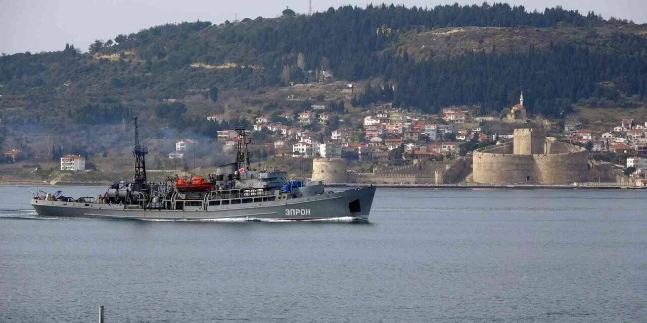 Rus askeri kurtarma gemisi ‘Epron’ Çanakkale Boğazı’ndan geçti