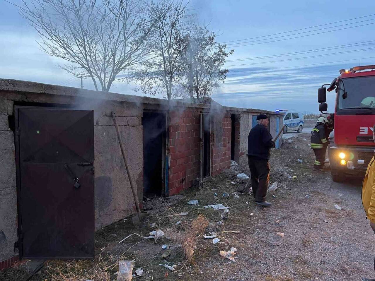 Konya’da kömürlük yangını