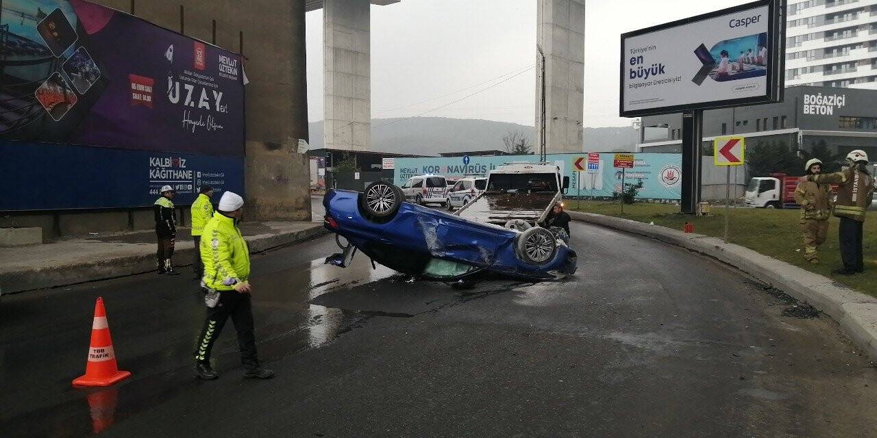 Kararsız sürücü kaza yaptı: 2 kişi hafif şekilde yaralandı