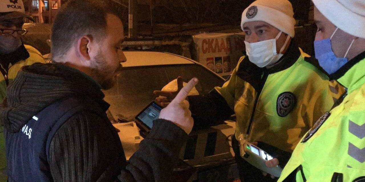 Edirne’de polis ekiplerinin alkollü sürücüler ile imtihanı: Alkolmetreye üflemiyorum
