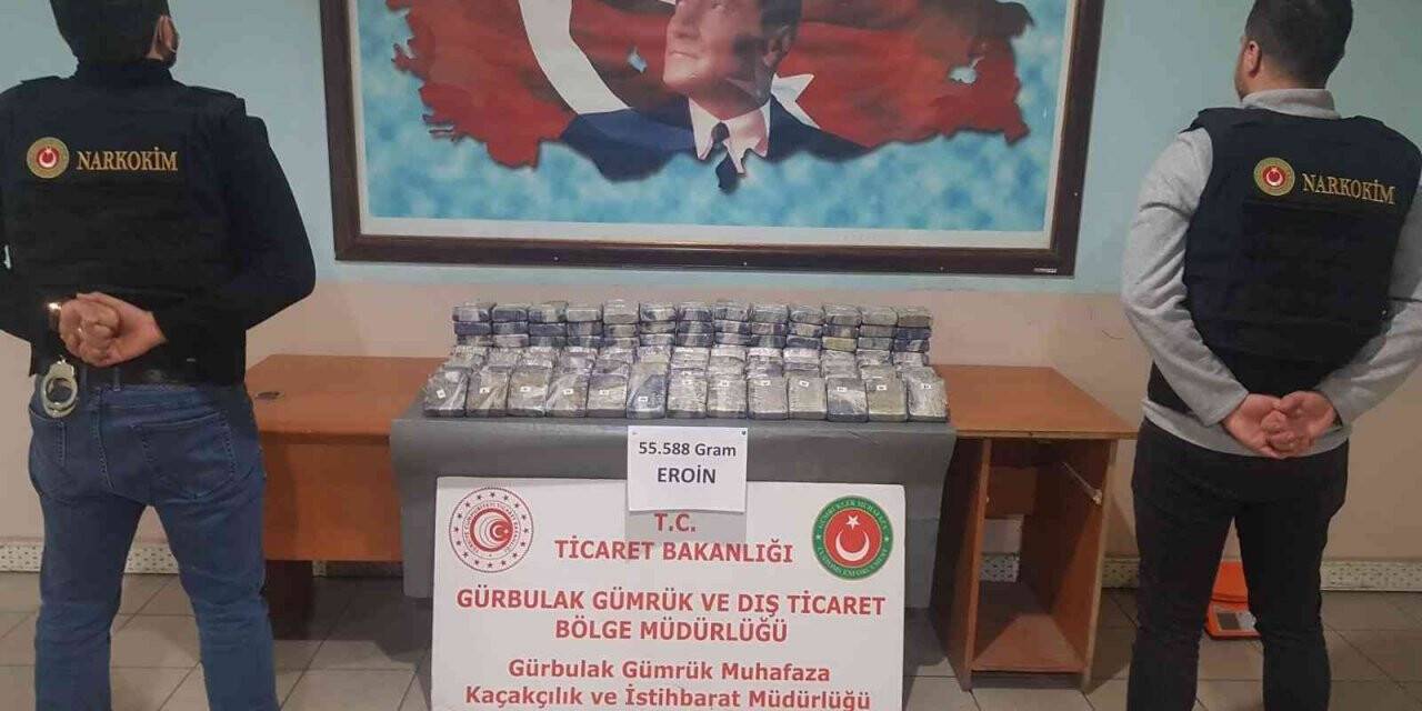 Gürbulak Sınır Kapısı’nda 55 kilogram eroin ele geçirildi