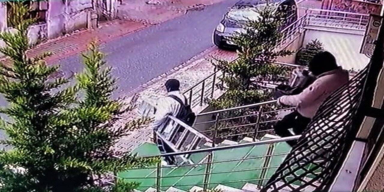 Ümraniye’de maskeli hırsızlardan merdiven ve semaver hırsızlığı