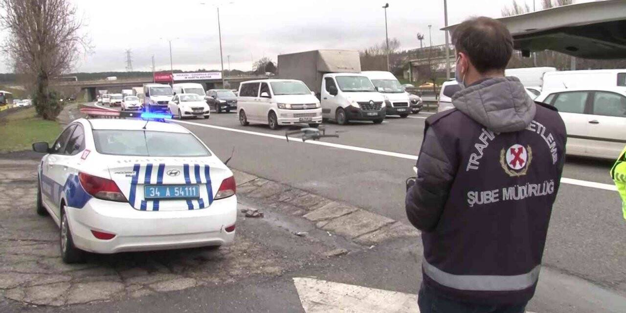 Beykoz’da dron destekli denetimde geri geri giden sürücüye ceza