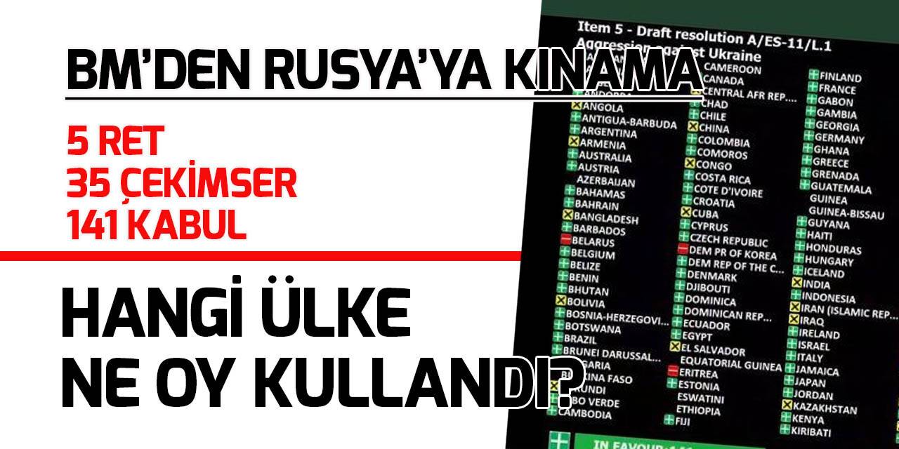 BM’den Rusya’ya kınama! Hangi ülke ne oy kullandı?