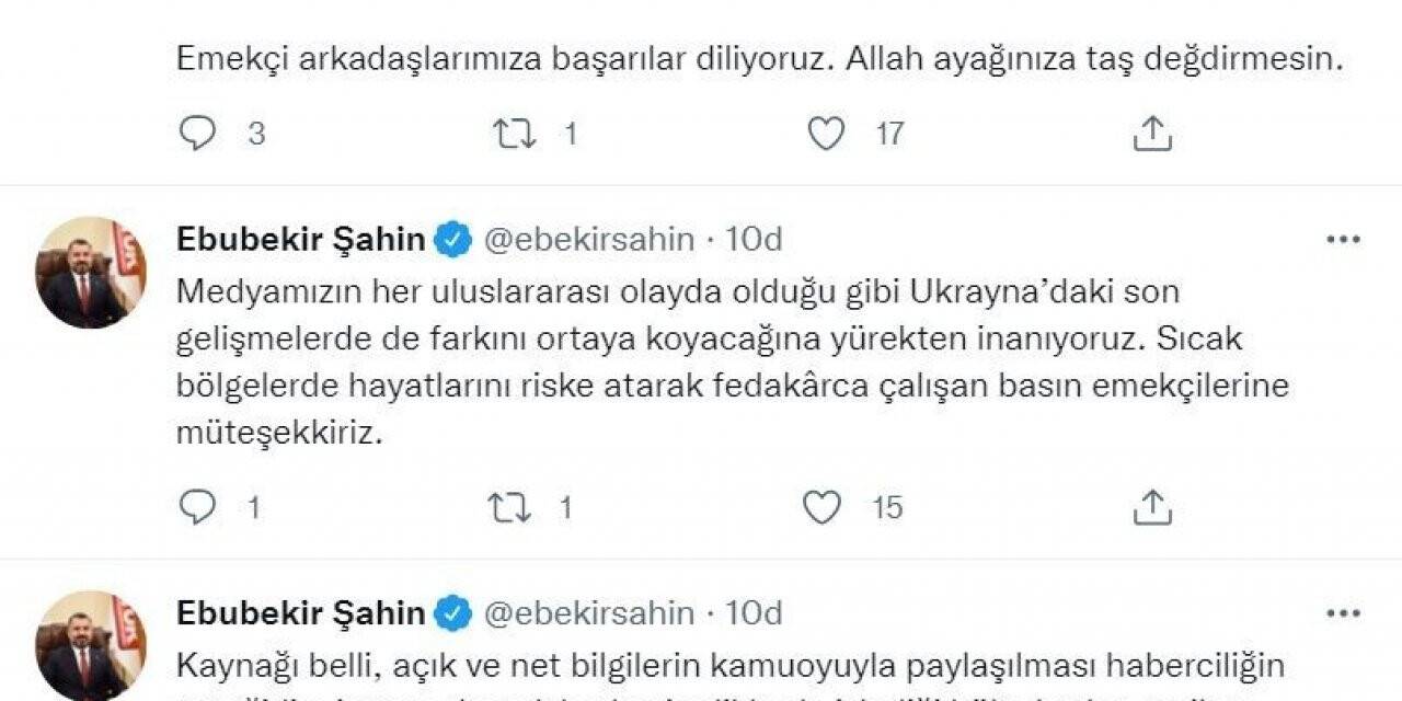 RTÜK Başkanı Şahin: “Türk medyasının savaş haberciliğinin nasıl yapılacağını tüm dünyaya göstereceğini biliyoruz”