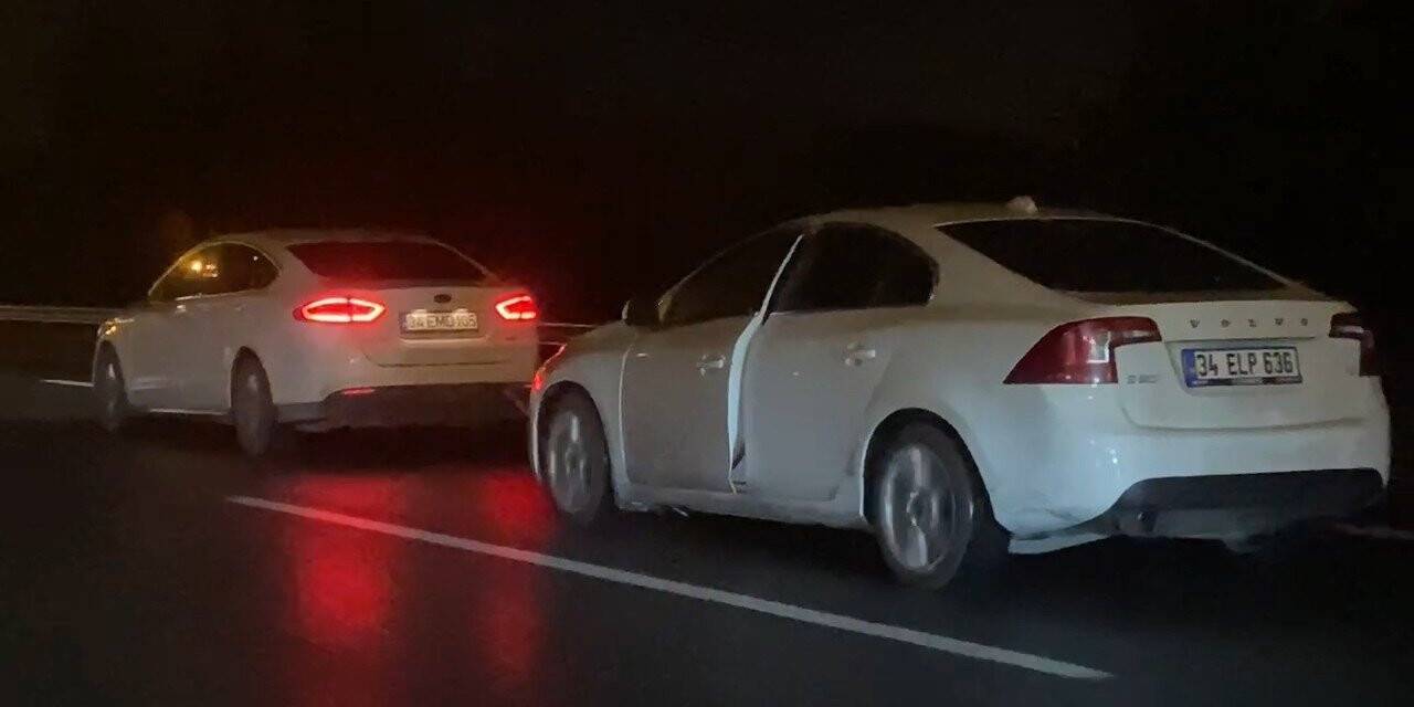 TEM’de arızalanan aracını halatla kilometrelerce çektirdi