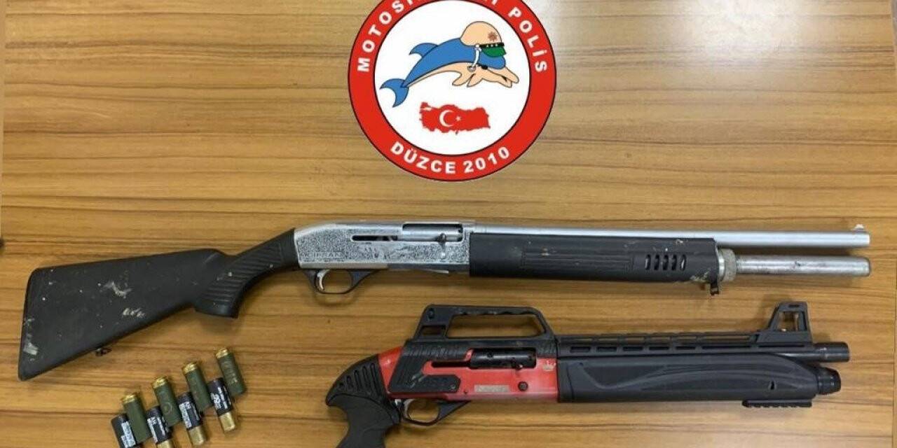 Düzce’de polis 6 ruhsatsız silah ele geçirdi