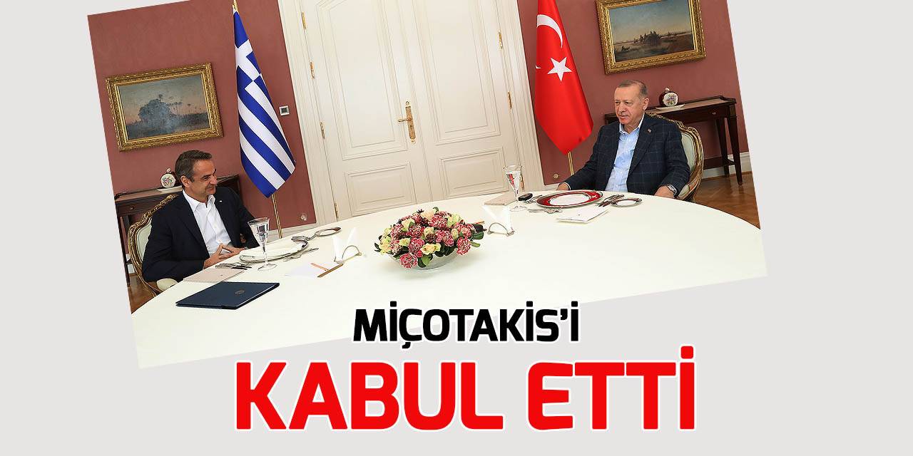 Cumhurbaşkanı Erdoğan, Yunanistan Başbakanı Miçotakis'i kabul etti