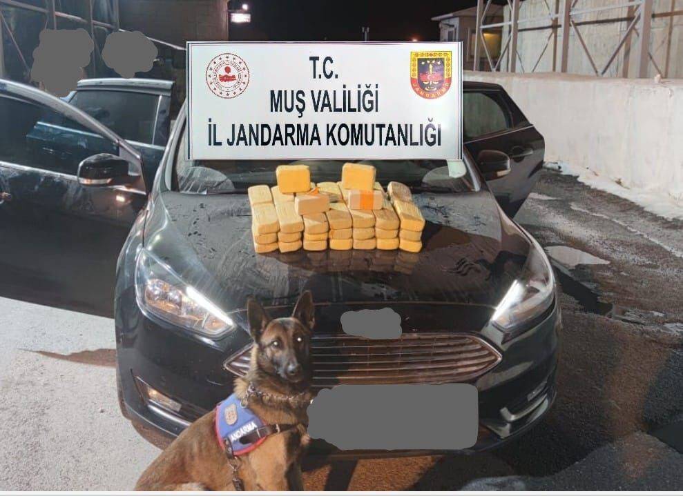 Muş’ta 22 kilo 500 gram eroin ele geçirildi
