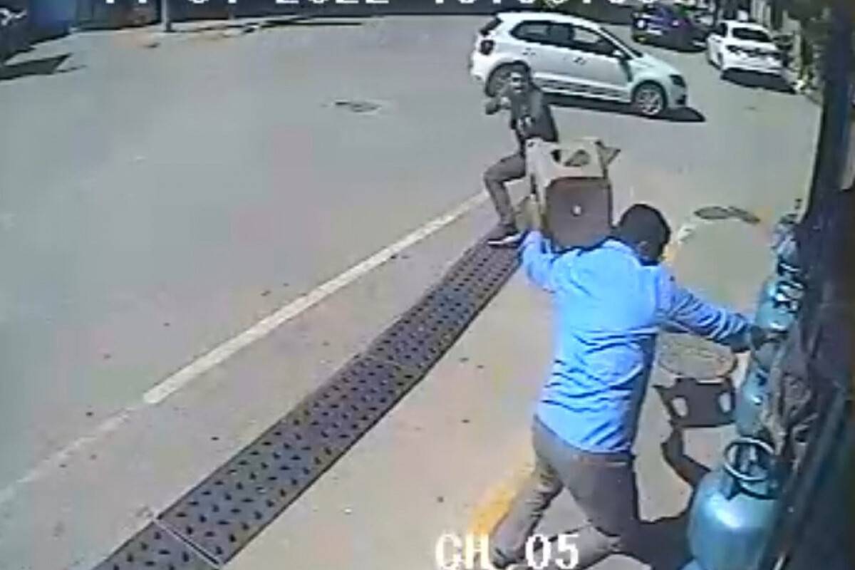 Pompalı tüfekle yaşanan dehşet anları güvenlik kamerasında