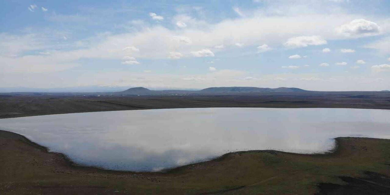 Eriyen karlar Kuyucuk Gölü’nü doldurdu