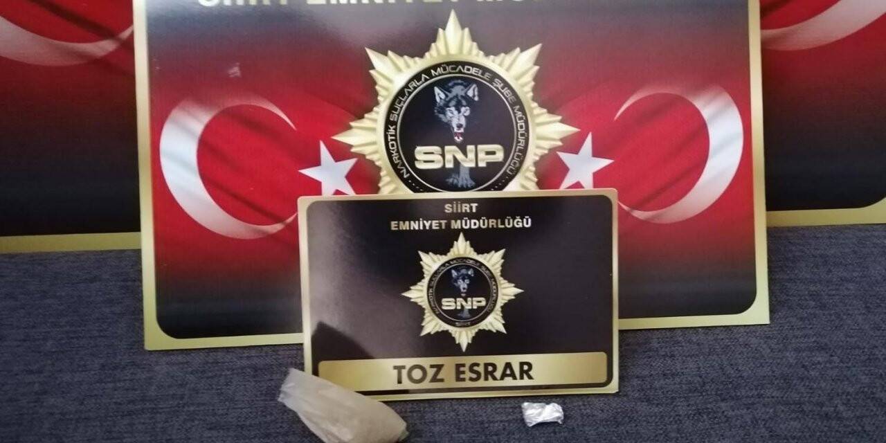 Şüphe üzerine durdurulan şahsın üzerinden uyuşturucu çıktı