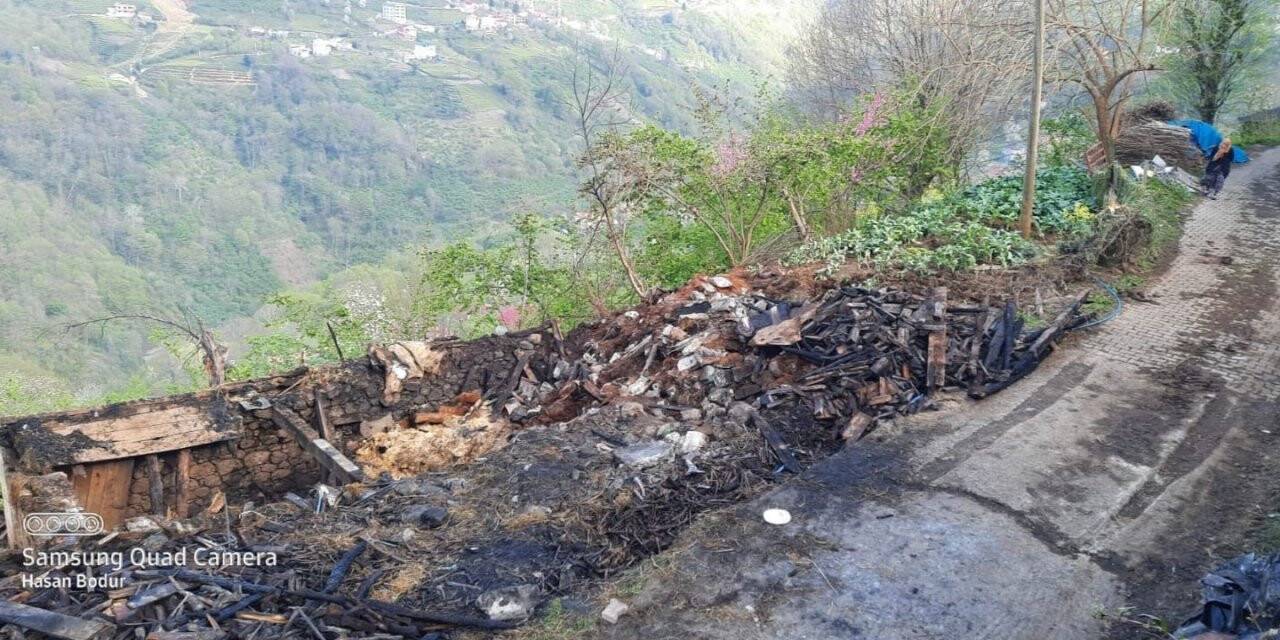 Giresun’da bir ev yanarak kullanılmaz hale geldi