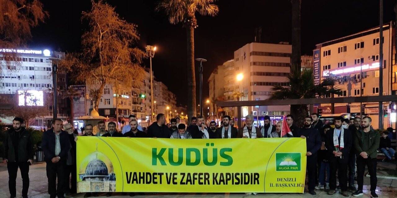 İsrail’in Mescid-i Aksa’ya yönelik çirkin saldırısı Denizli’de protesto edildi
