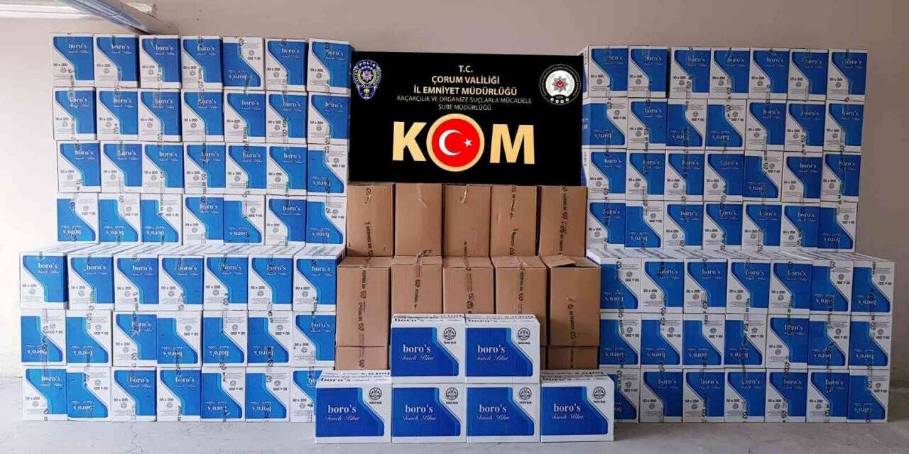Çorum polisinden kaçak sigara operasyonu