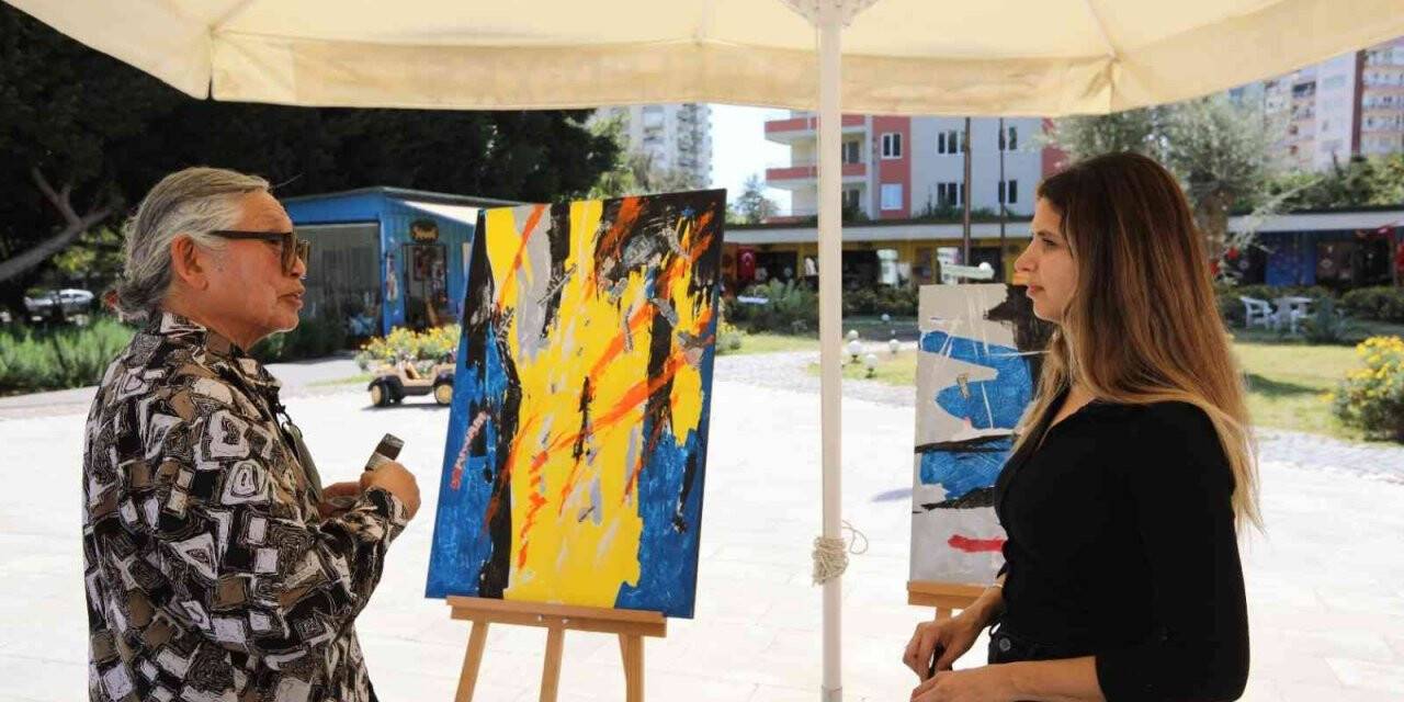 Dünyaca ünlü ressam Mezitli Sanat Çarşısında atölye çalışması yaptı