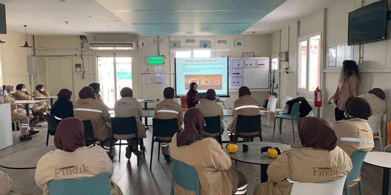 Fabrika çalışanlarına sağlıklı beslenme anlatıldı