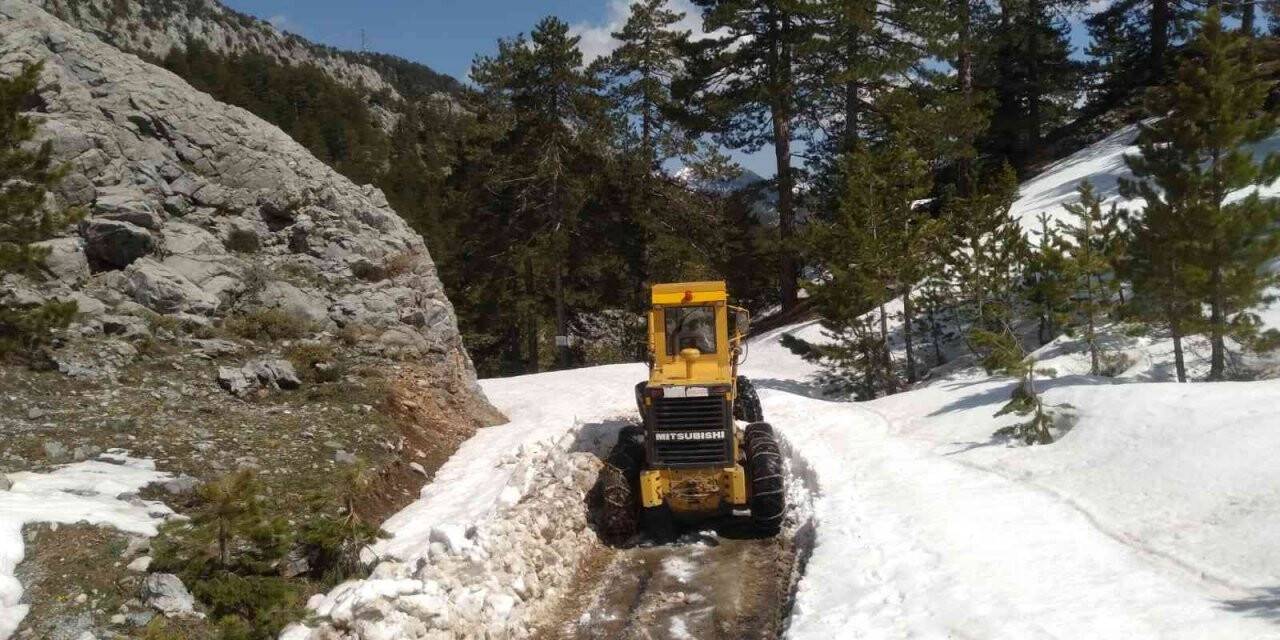 Yaylalarda yollar kardan temizlendi