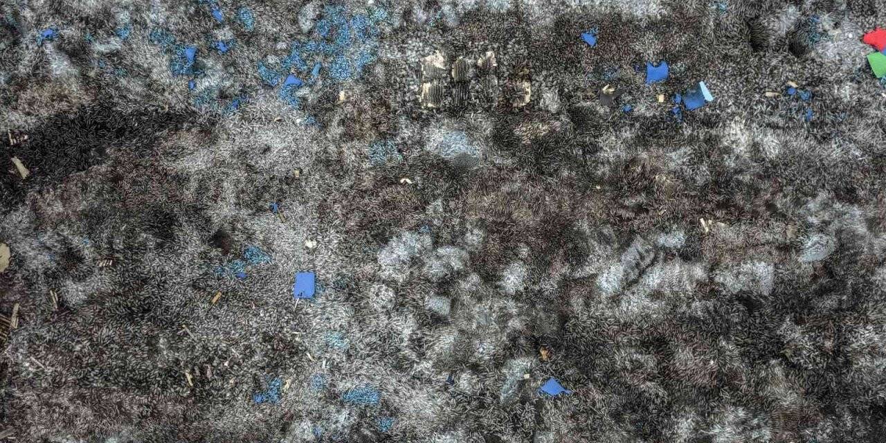 Gostomel’de milyonlarca renkli şişe etrafa saçıldı