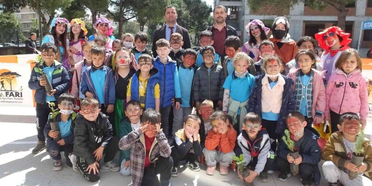 Burhaniye’de köylü miniklerin orantiring heyecanı