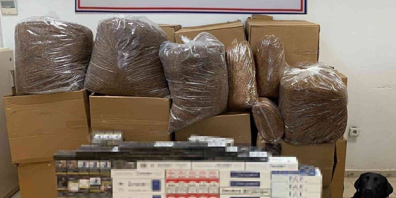 Jandarmadan kargo aracına kaçak sigara ve tütün operasyonu