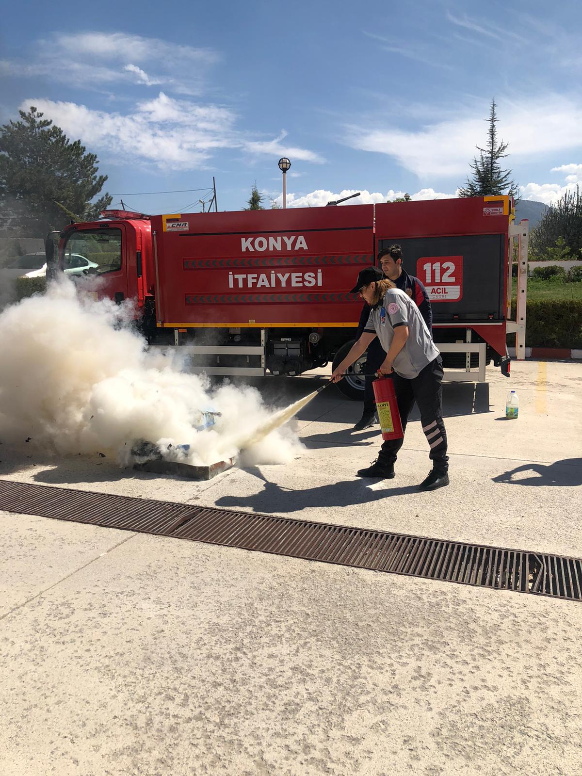 Beyşehir'de yangın tatbikatı gerçekleştirildi