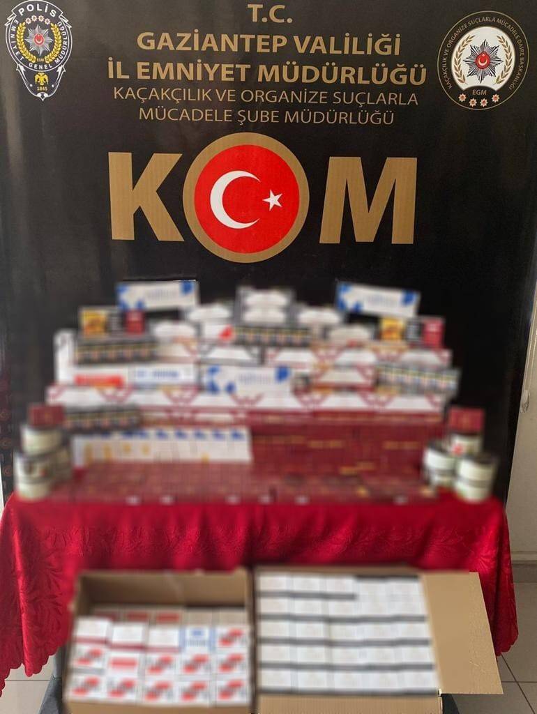 Gaziantep’te 54 bin 760 adet kaçak makaron ele geçirildi