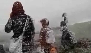 Dağa pancar toplamaya giden köylüler tipiye yakalandı