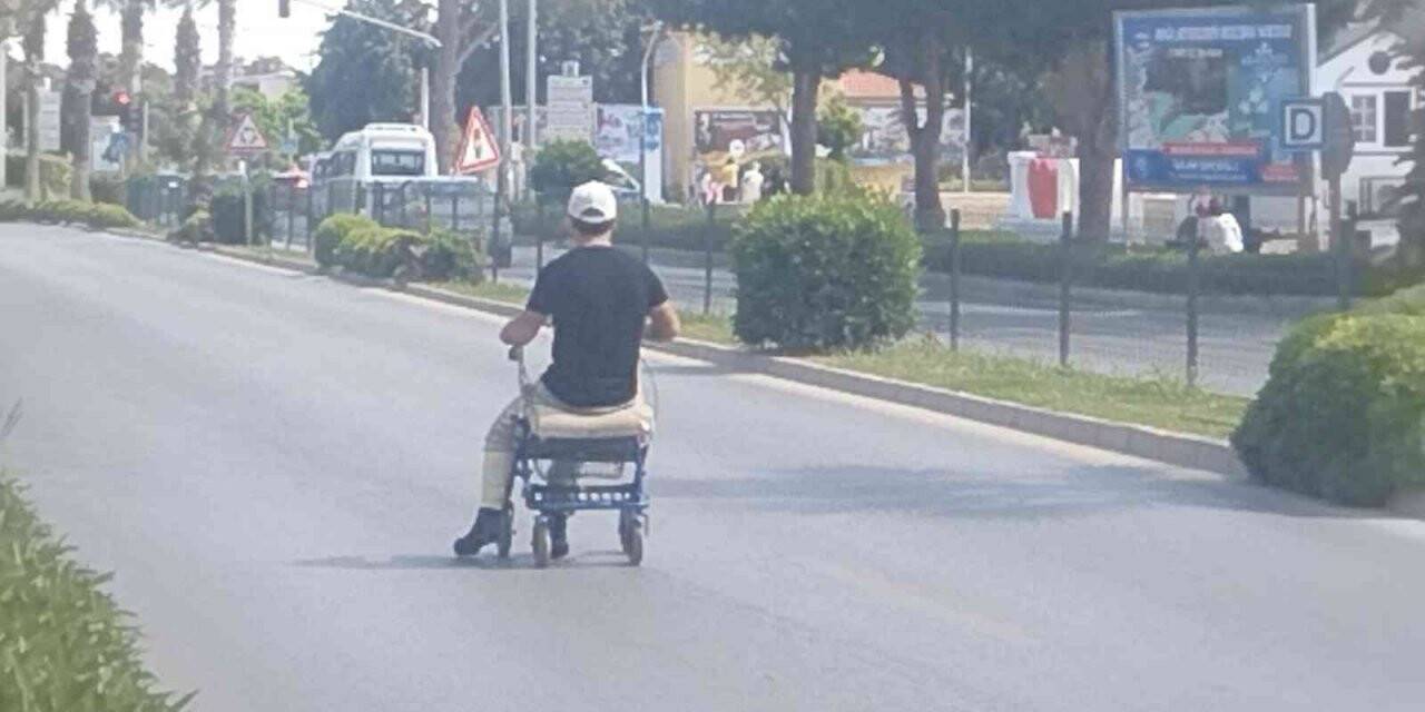 Engelli aracında tehlikeli yolculuk