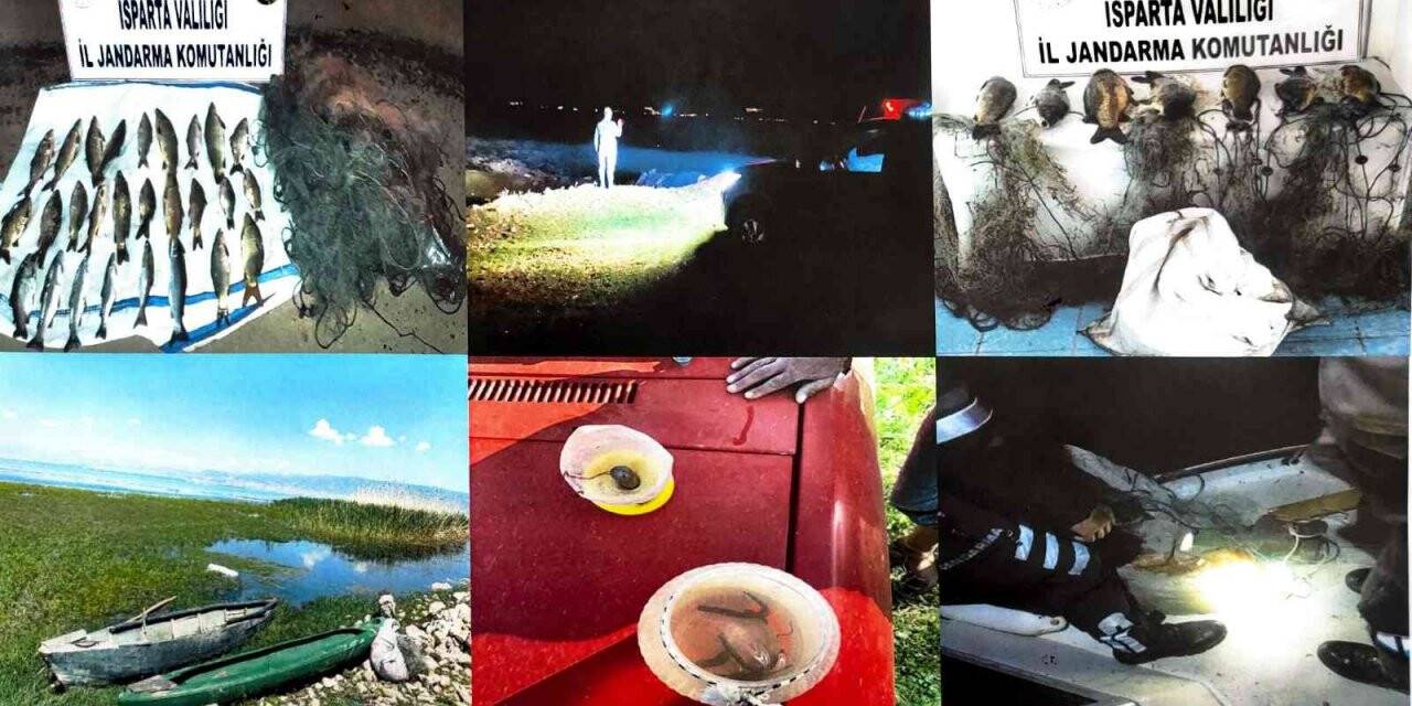 Eğirdir Gölü’nde kaçak avlanan 6 şahsa 35 bin 86 lira  ceza