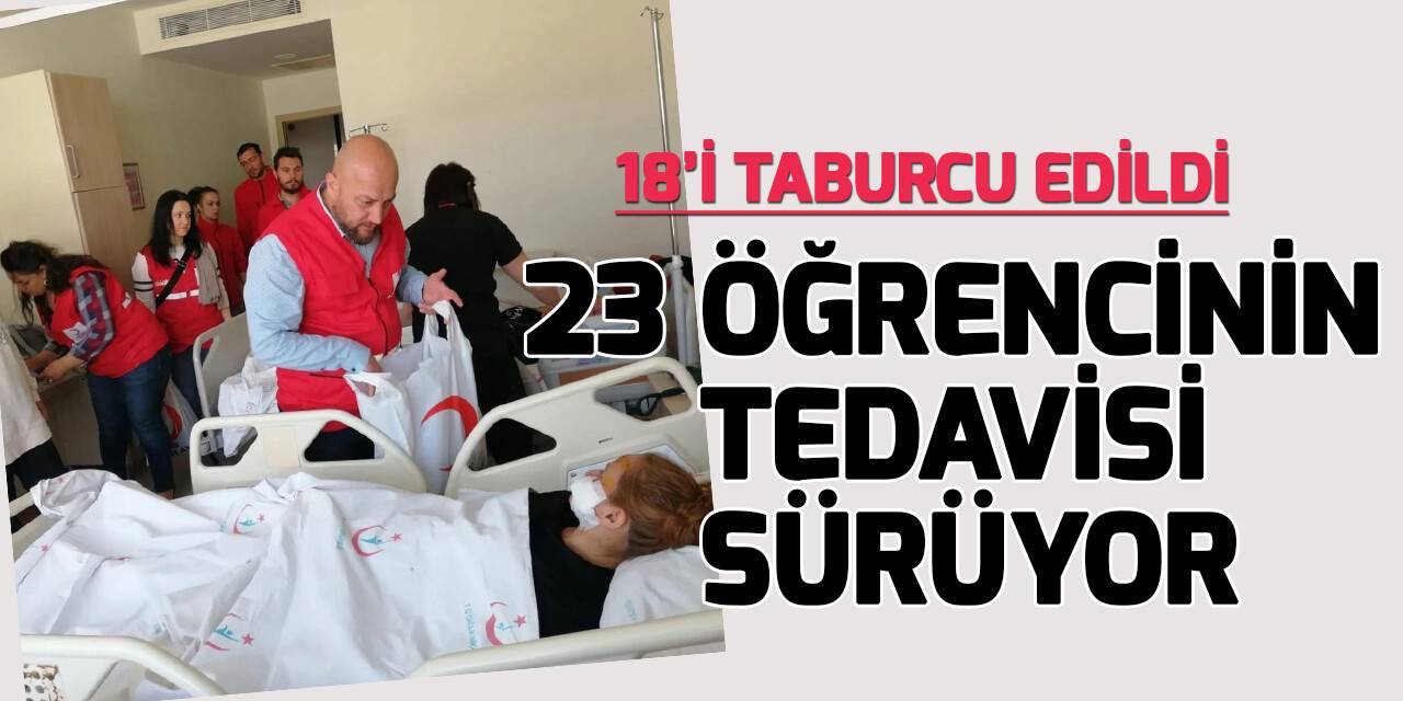 Otobüs kazasında yaralanan 23 öğrencinin tedavisi devam ediyor