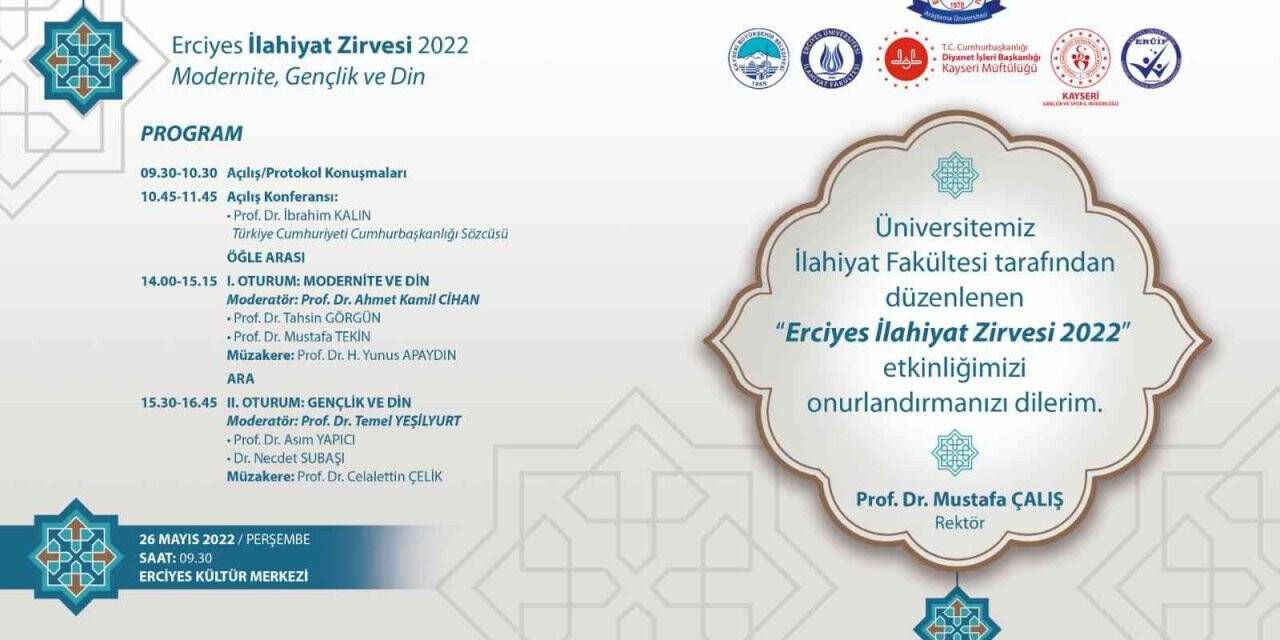 Cumhurbaşkanlığı Sözcüsü Prof. Dr. İbrahim Kalın, ERÜ’de konferans verecek
