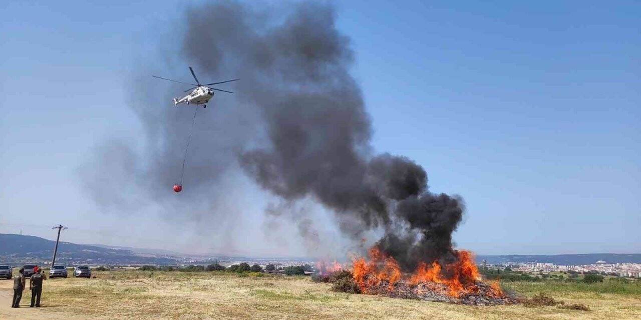 Çanakkale’de orman yangını tatbikatı