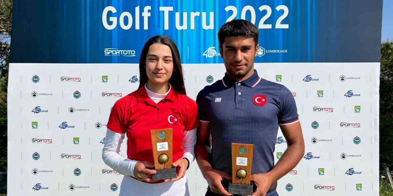 2022 TGF Türkiye Golf Turu Şampiyonları İbrahim Tarık Aslan ve İrem Demir