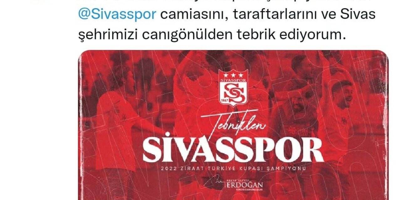 Cumhurbaşkanı Erdoğan, Sivasspor’u tebrik etti