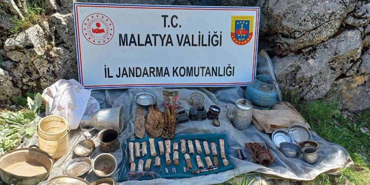 Malatya’da terör örgütüne ait çok sayıda patlayıcı ele geçirildi