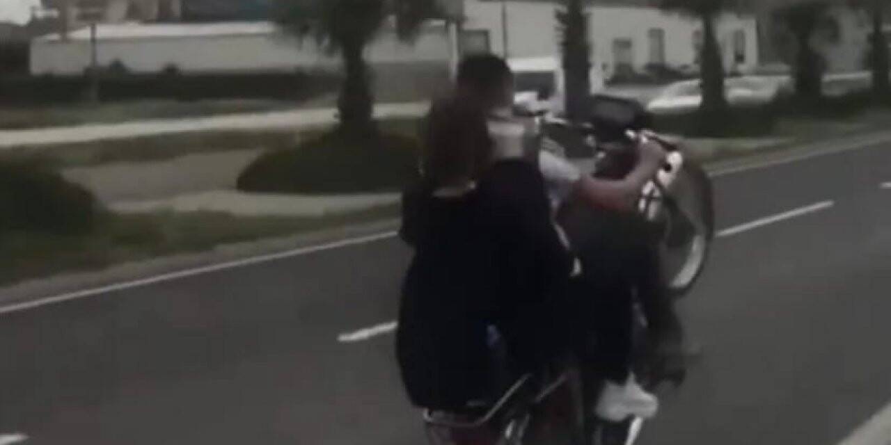 Trafikte yaptığı tehlikeli hareketleri sosyal medyada paylaştı