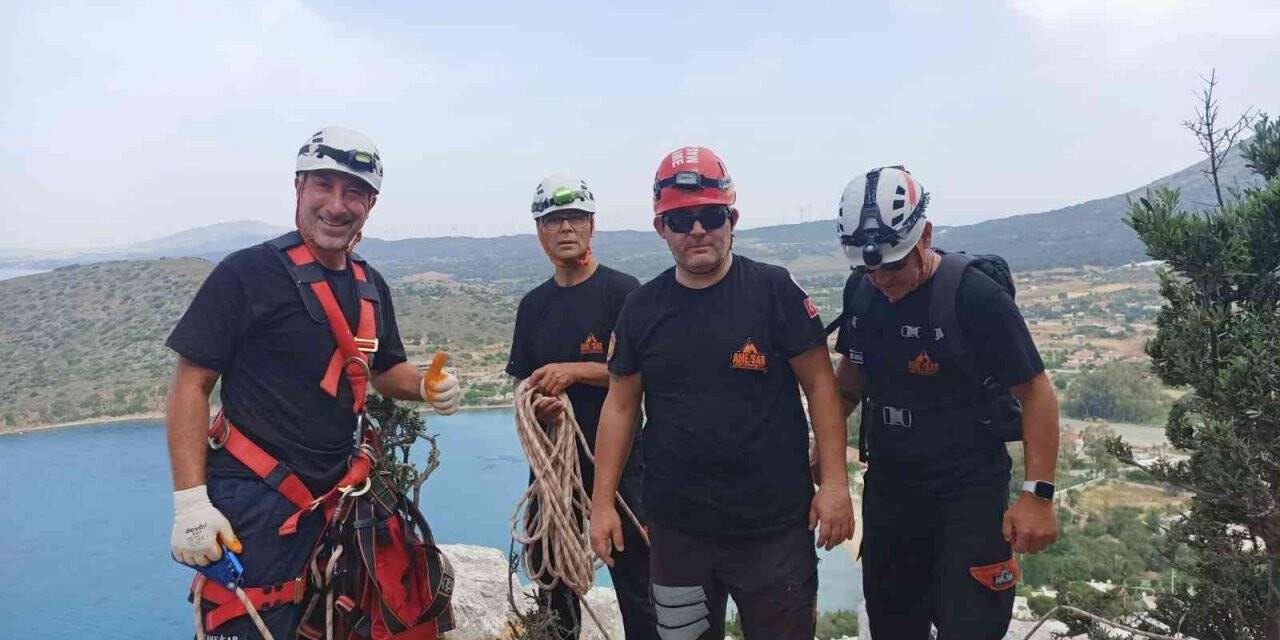 3 gün 10 metrelik çukurda mahsur kalan keçi kurtarıldı