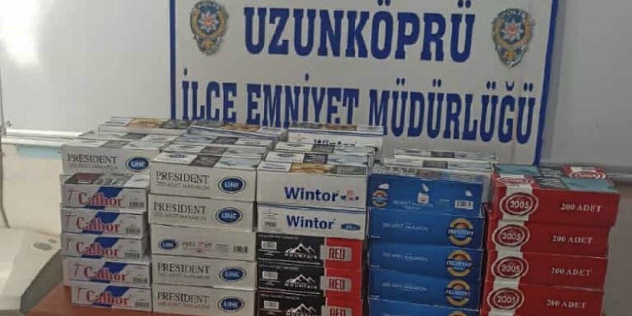 Edirne’de 25 bin 100 adet kaçak makaron ele geçirildi