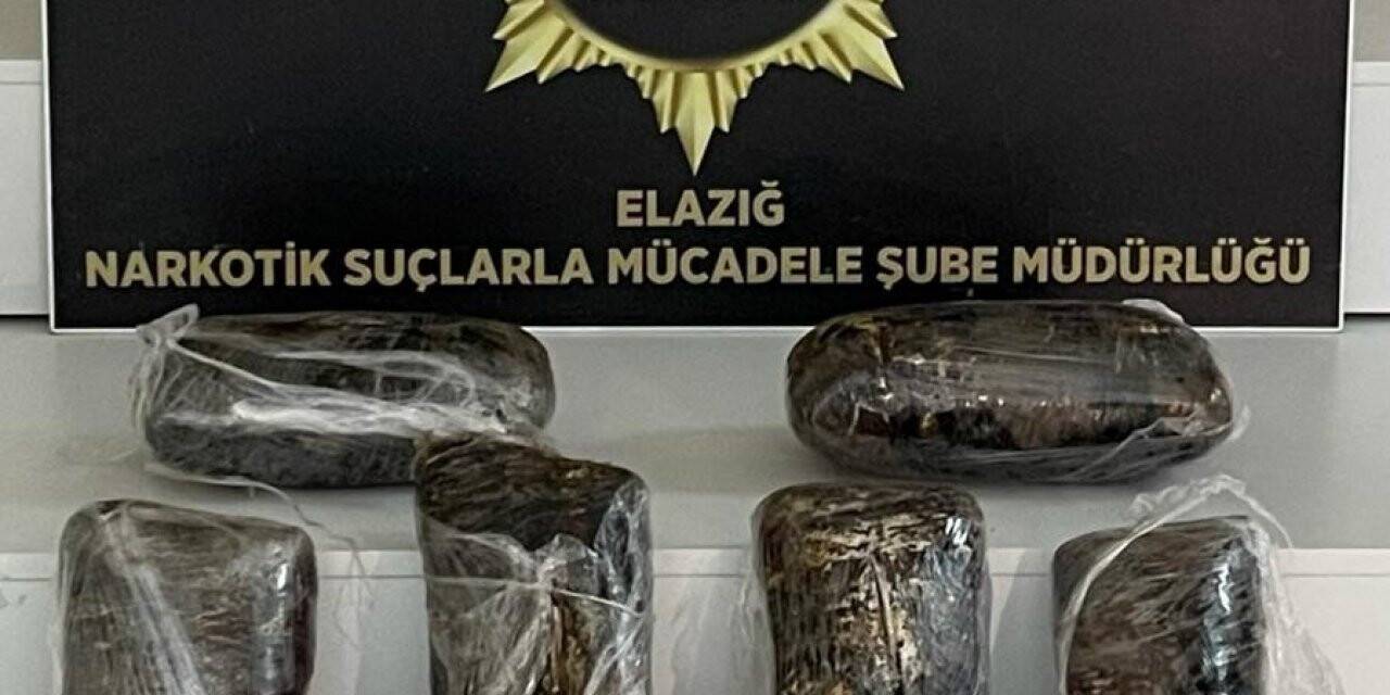 Elazığ’da 7 kilo uyuşturucuyla yakalanan şüpheli tutuklandı