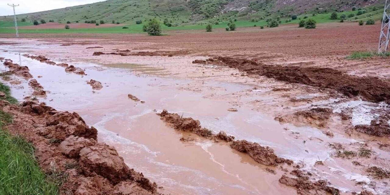 Sivas’ta etkili olan dolu tarım arazilerine zarar verdi